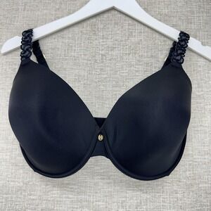 Natori Bra Womens 32G Black Underwire T-Shirt‎ Contour Padded Lace Strap 732080